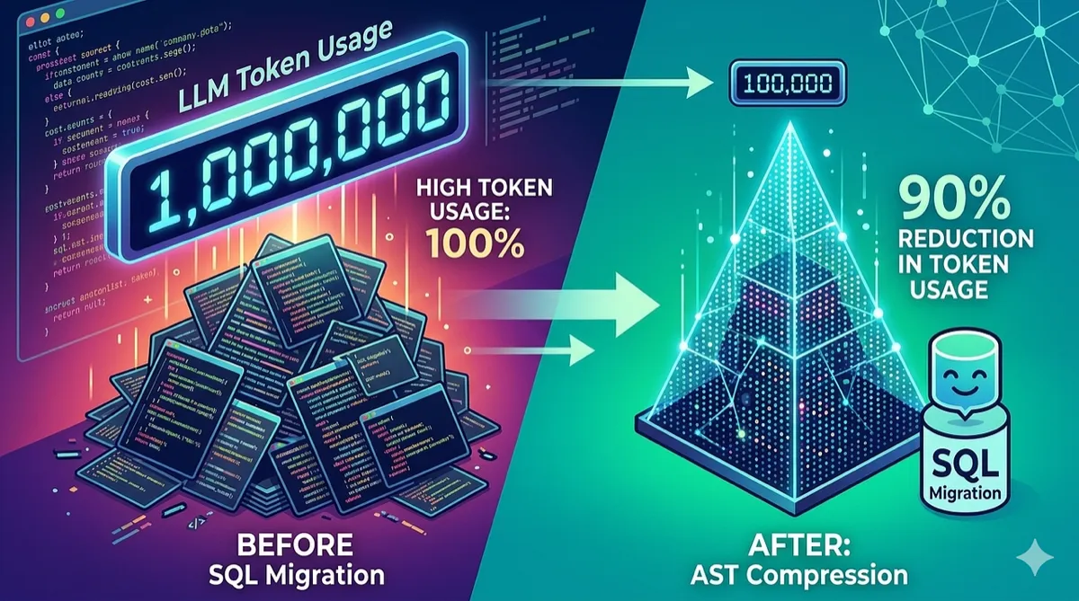How We Cut LLM Token Usage by 90% in SQL Migration Using AST Compression